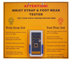 Wrist strap footwear tester